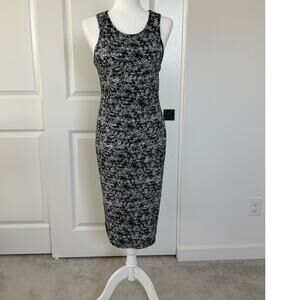 Women's Decree Midi Dress Size Large Black & White